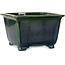 Square green bonsai pot by Terahata Satomi Mazan - 225 x 225 x 140 mm