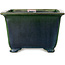 Square green bonsai pot by Terahata Satomi Mazan - 225 x 225 x 140 mm