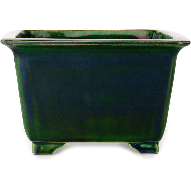 Pot à bonsaï carré vert par Terahata Satomi Mazan - 225 x 225 x 140 mm