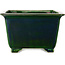 Maceta cuadrada para bonsái verde de Terahata Satomi Mazan - 225 x 225 x 140 mm