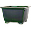 Vierkante groene bonsaipot van Terahata Satomi Mazan - 225 x 225 x 140 mm