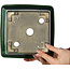 Square green bonsai pot by Terahata Satomi Mazan - 225 x 225 x 140 mm