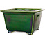 Vaso bonsai quadrato verde di Terahata Satomi Mazan - 196 x 196 x 118 mm