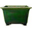 Vierkante groene bonsaipot van Terahata Satomi Mazan - 196 x 196 x 118 mm