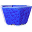 Hexagonal dark blue, crystal glaze bonsai pot by Heian Senzan - 140 x 140 x 75 mm