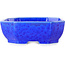 Oval dark blue, crystal glaze bonsai pot by Heian Senzan - 161 x 132 x 50 mm