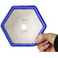 Hexagonal dark blue, crystal glaze bonsai pot by Heian Senzan - 140 x 140 x 75 mm