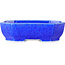 Oval dark blue, crystal glaze bonsai pot by Heian Senzan - 161 x 132 x 50 mm