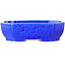 Oval dark blue, crystal glaze bonsai pot by Heian Senzan - 161 x 132 x 50 mm