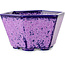 Hexagonal purple, crystal glaze bonsai pot by Heian Senzan - 140 x 140 x 75 mm