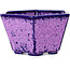 Hexagonal purple, crystal glaze bonsai pot by Heian Senzan - 140 x 140 x 75 mm