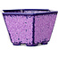 Hexagonal purple, crystal glaze bonsai pot by Heian Senzan - 140 x 140 x 75 mm