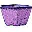 Hexagonal purple, crystal glaze bonsai pot by Heian Senzan - 140 x 140 x 75 mm