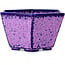 Hexagonal purple, crystal glaze bonsai pot by Heian Senzan - 140 x 140 x 75 mm