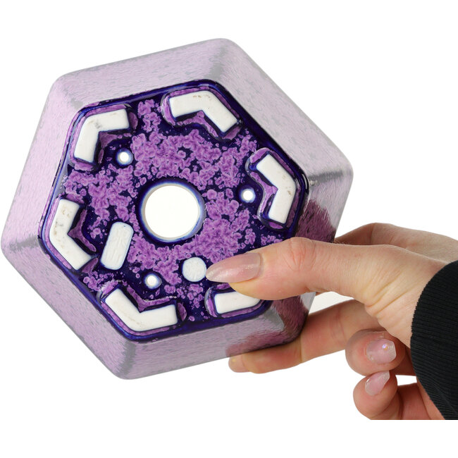 Hexagonal purple, crystal glaze bonsai pot by Heian Senzan - 140 x 140 x 75 mm