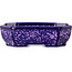 Oval purple, crystal glaze bonsai pot by Heian Senzan - 161 x 132 x 50 mm