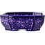 Oval purple, crystal glaze bonsai pot by Heian Senzan - 161 x 132 x 50 mm