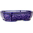Oval purple, crystal glaze bonsai pot by Heian Senzan - 161 x 132 x 50 mm