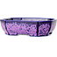 Oval purple, crystal glaze bonsai pot by Heian Senzan - 161 x 132 x 50 mm