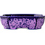 Oval purple, crystal glaze bonsai pot by Heian Senzan - 161 x 132 x 50 mm