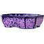 Oval purple, crystal glaze bonsai pot by Heian Senzan - 161 x 132 x 50 mm