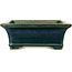 Rectangular green bonsai pot by Terahata Satomi Mazan - 278 x 245 x 90 mm