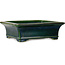 Rectangular green bonsai pot by Terahata Satomi Mazan - 278 x 245 x 90 mm
