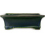 Rectangular green bonsai pot by Terahata Satomi Mazan - 278 x 245 x 90 mm