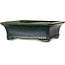 Rectangular green bonsai pot by Terahata Satomi Mazan - 278 x 245 x 90 mm