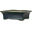 Rectangular green bonsai pot by Terahata Satomi Mazan - 278 x 245 x 90 mm