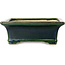 Rectangular green bonsai pot by Terahata Satomi Mazan - 278 x 245 x 90 mm