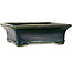 Rectangular green bonsai pot by Terahata Satomi Mazan - 278 x 245 x 90 mm