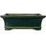 Rectangular green bonsai pot by Terahata Satomi Mazan - 278 x 245 x 90 mm