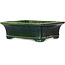 Rectangular green bonsai pot by Terahata Satomi Mazan - 278 x 245 x 90 mm