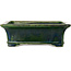 Rectangular green bonsai pot by Terahata Satomi Mazan - 278 x 245 x 90 mm