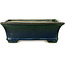 Rectangular green bonsai pot by Terahata Satomi Mazan - 250 x 215 x 82 mm