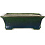 Rectangular green bonsai pot by Terahata Satomi Mazan - 250 x 215 x 82 mm