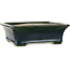 Rectangular green bonsai pot by Terahata Satomi Mazan - 250 x 215 x 82 mm