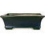 Rectangular green bonsai pot by Terahata Satomi Mazan - 250 x 215 x 82 mm