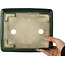 Rectangular green bonsai pot by Terahata Satomi Mazan - 215 x 180 x 83 mm