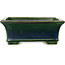 Pot à bonsaï rectangulaire vert par Terahata Satomi Mazan - 215 x 180 x 83 mm