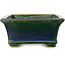 Pot à bonsaï rectangulaire vert par Terahata Satomi Mazan - 215 x 180 x 83 mm