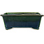 Rectangular green bonsai pot by Terahata Satomi Mazan - 197 x 168 x 70 mm