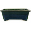 Rectangular green bonsai pot by Terahata Satomi Mazan - 197 x 168 x 70 mm