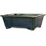 Rectangular green bonsai pot by Terahata Satomi Mazan - 197 x 168 x 70 mm