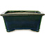 Rectangular green bonsai pot by Terahata Satomi Mazan - 197 x 168 x 70 mm