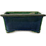 Rectangular green bonsai pot by Terahata Satomi Mazan - 197 x 168 x 70 mm