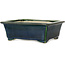 Rectangular green bonsai pot by Terahata Satomi Mazan - 197 x 168 x 70 mm