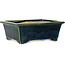 Rectangular green bonsai pot by Terahata Satomi Mazan - 197 x 168 x 70 mm