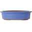 Oval blue bonsai pot - 355 x 290 x 85 mm